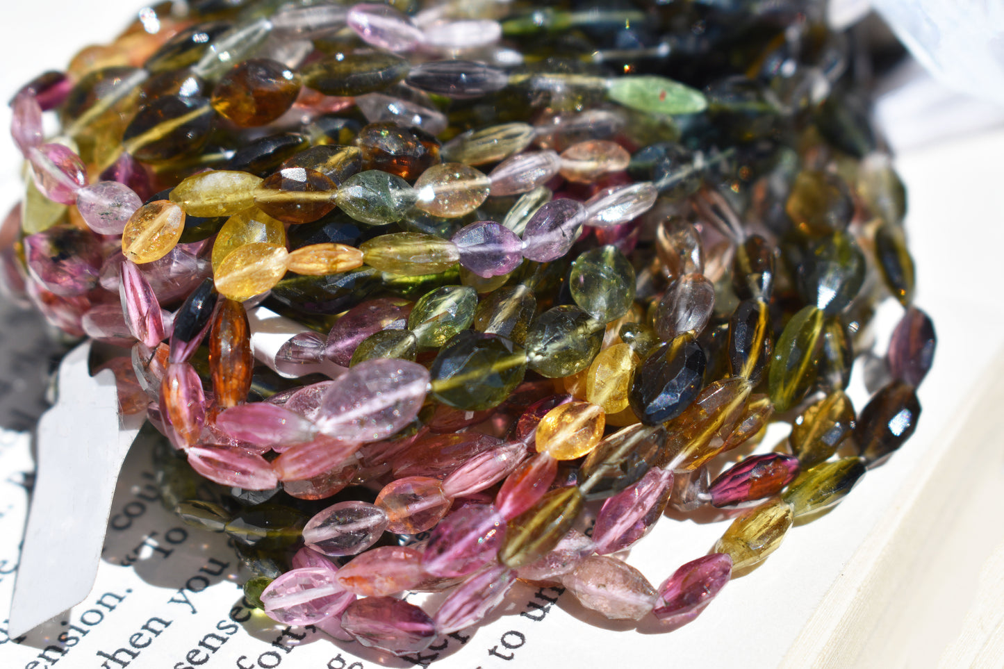 Tourmaline Faceted Oval Beads - 8x5mm