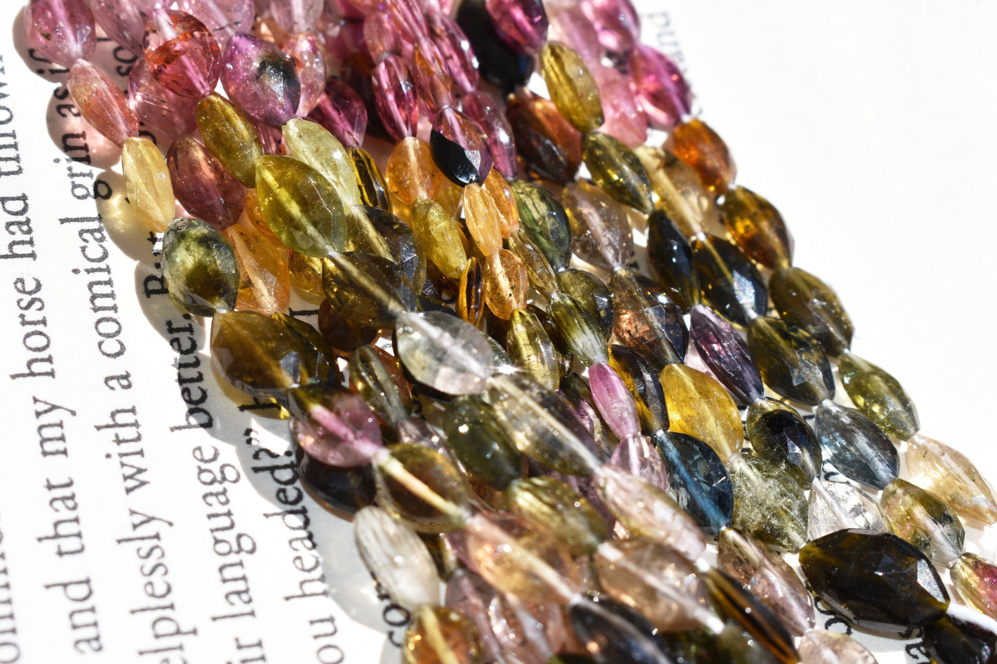 Tourmaline Faceted Oval Beads - 8x5mm