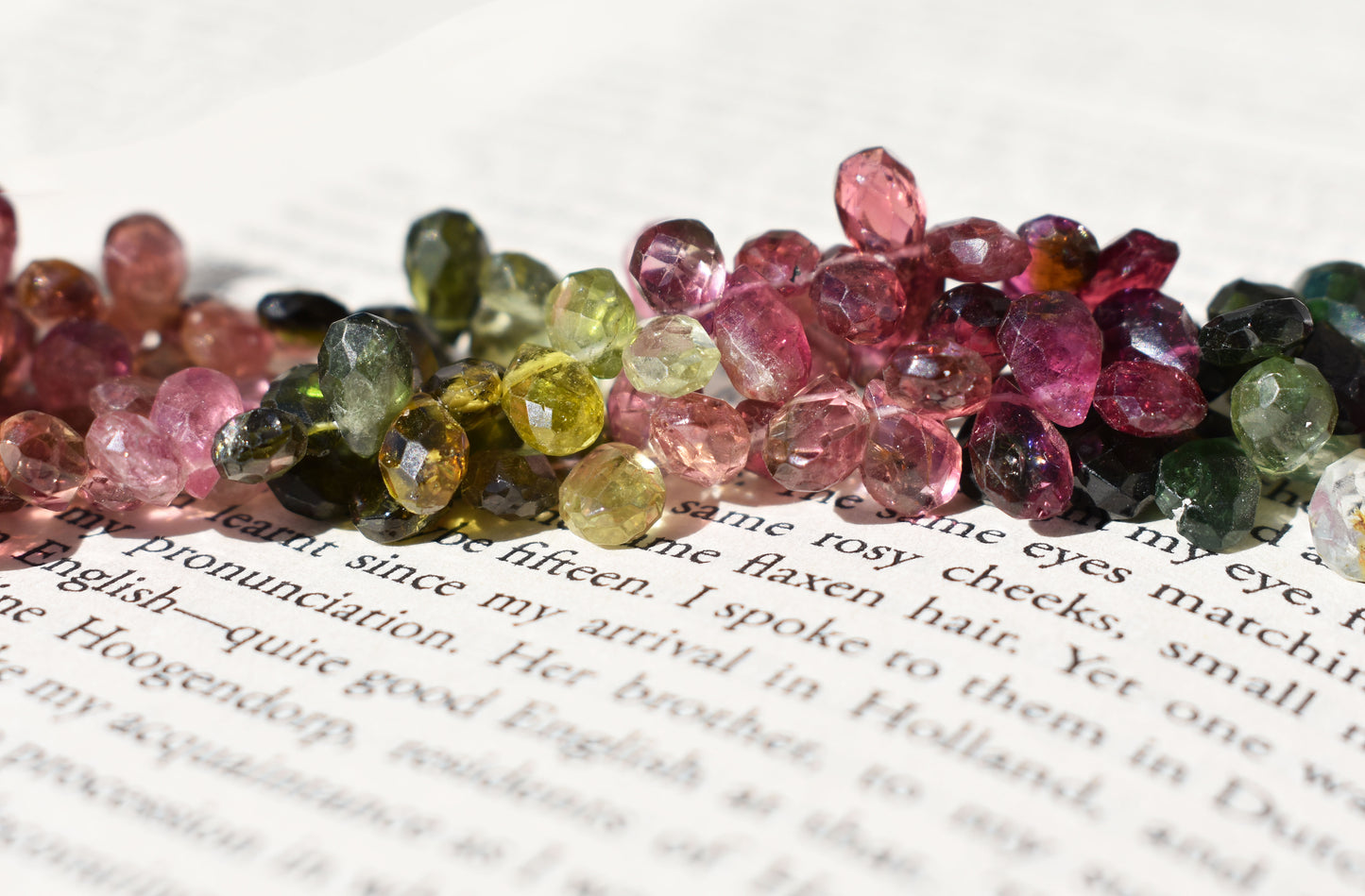 Tourmaline Faceted Pear Beads - 7x4mm