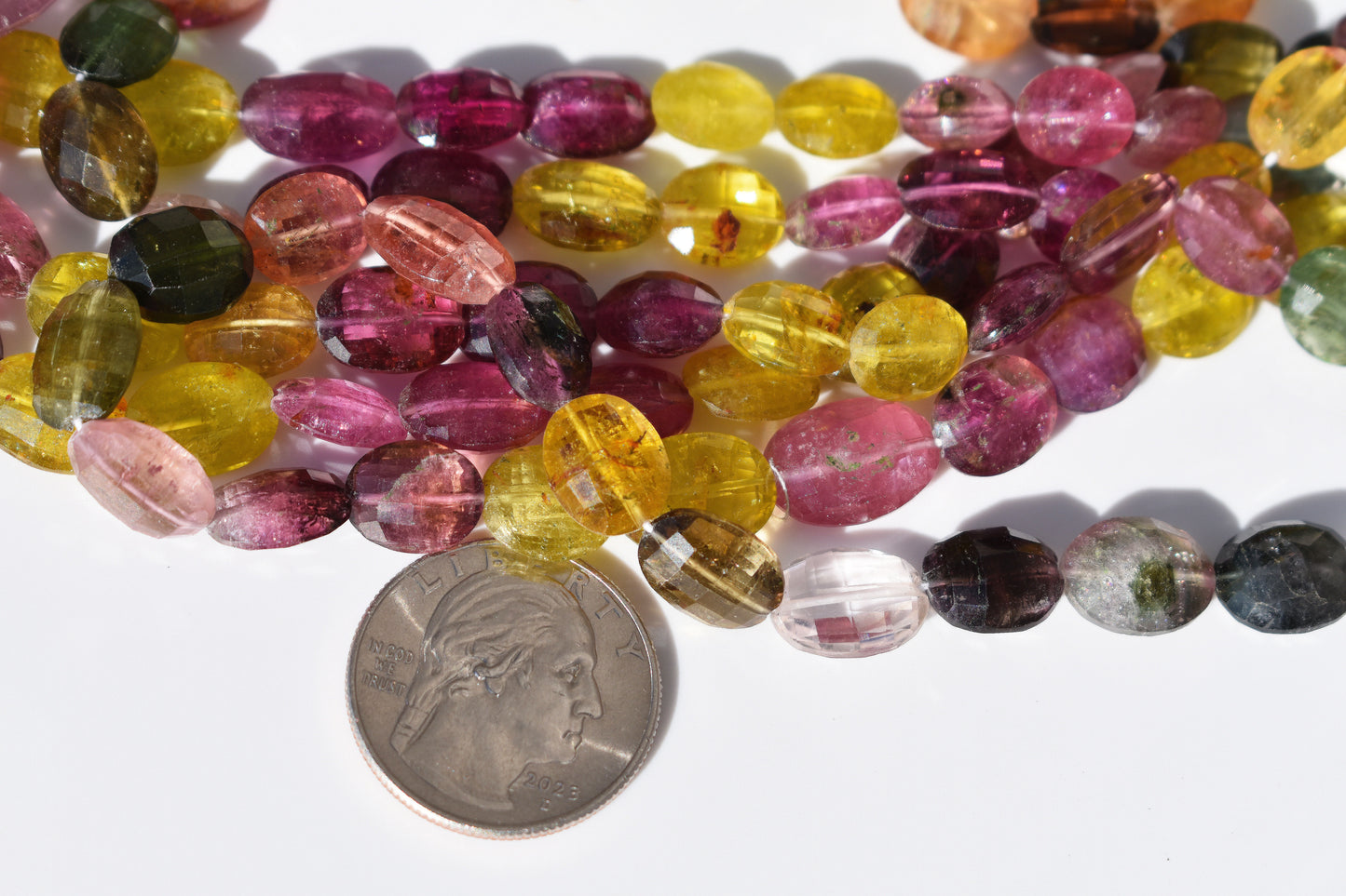 Tourmaline Faceted Oval Beads - XL