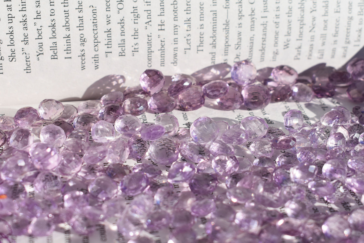 Amethyst Pear Graduated Beads - Faceted Large Family