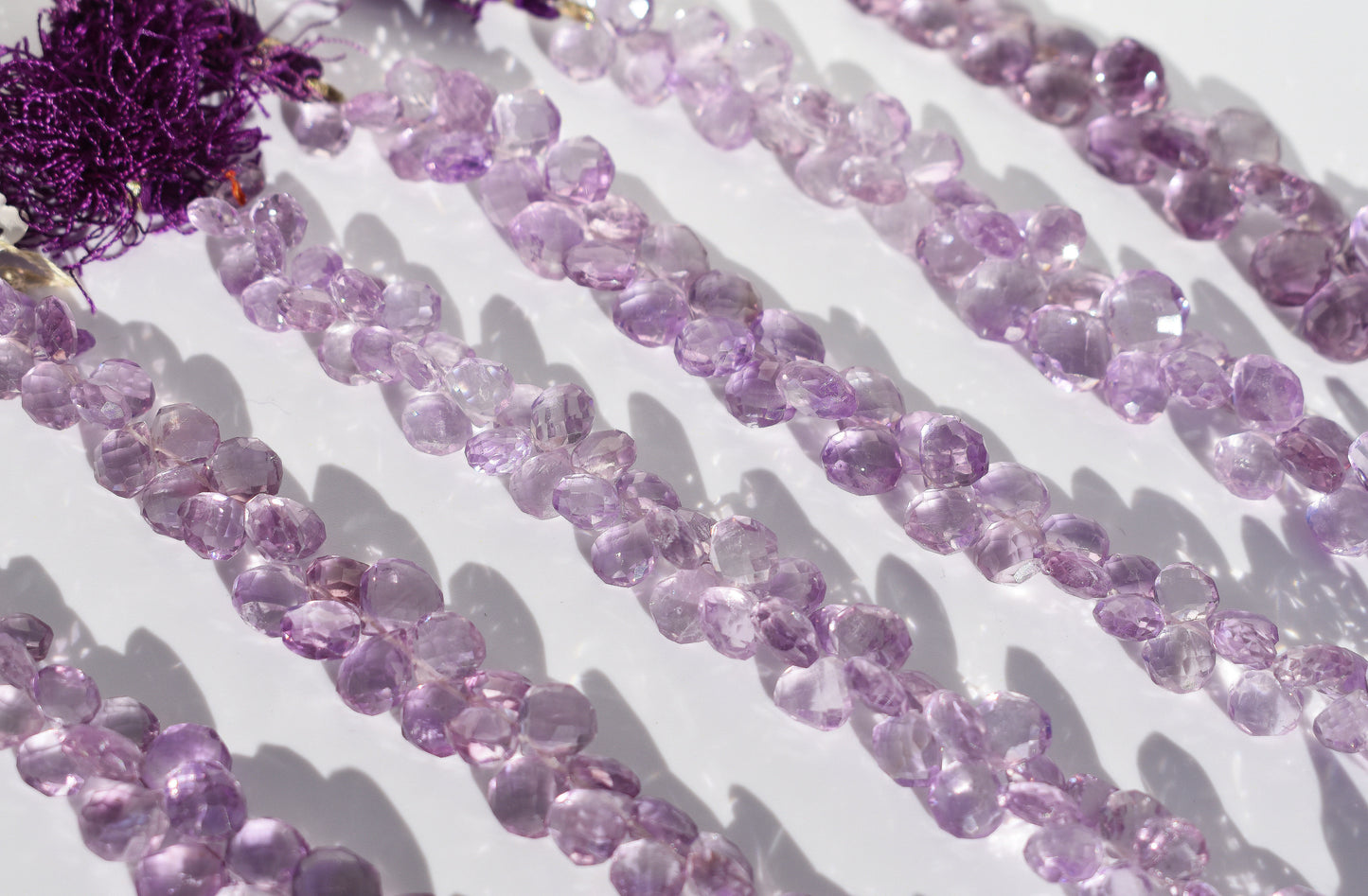 Amethyst Pear Graduated Beads - Faceted Large Family