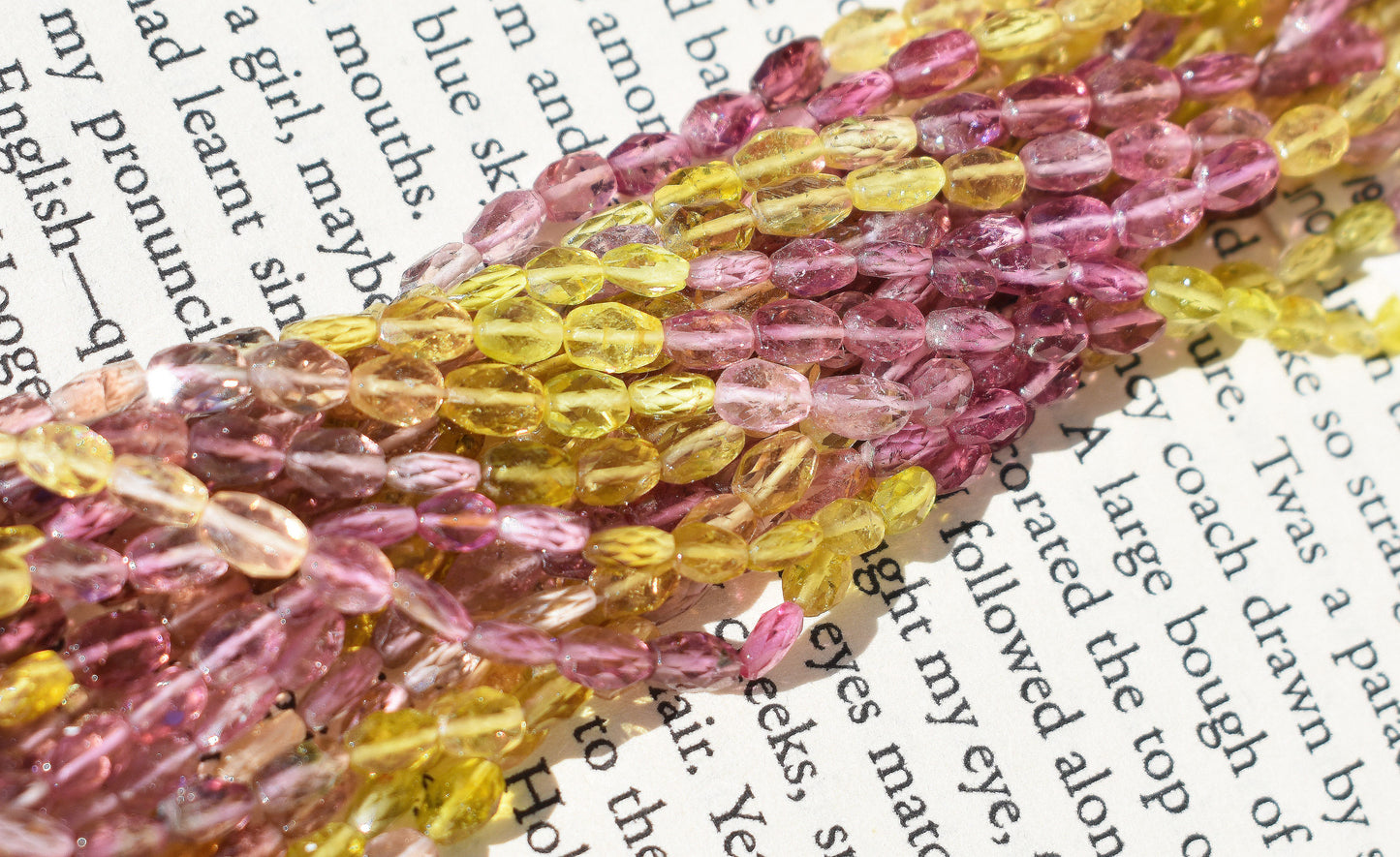 Tourmaline Faceted Oval Beads - 3x5mm