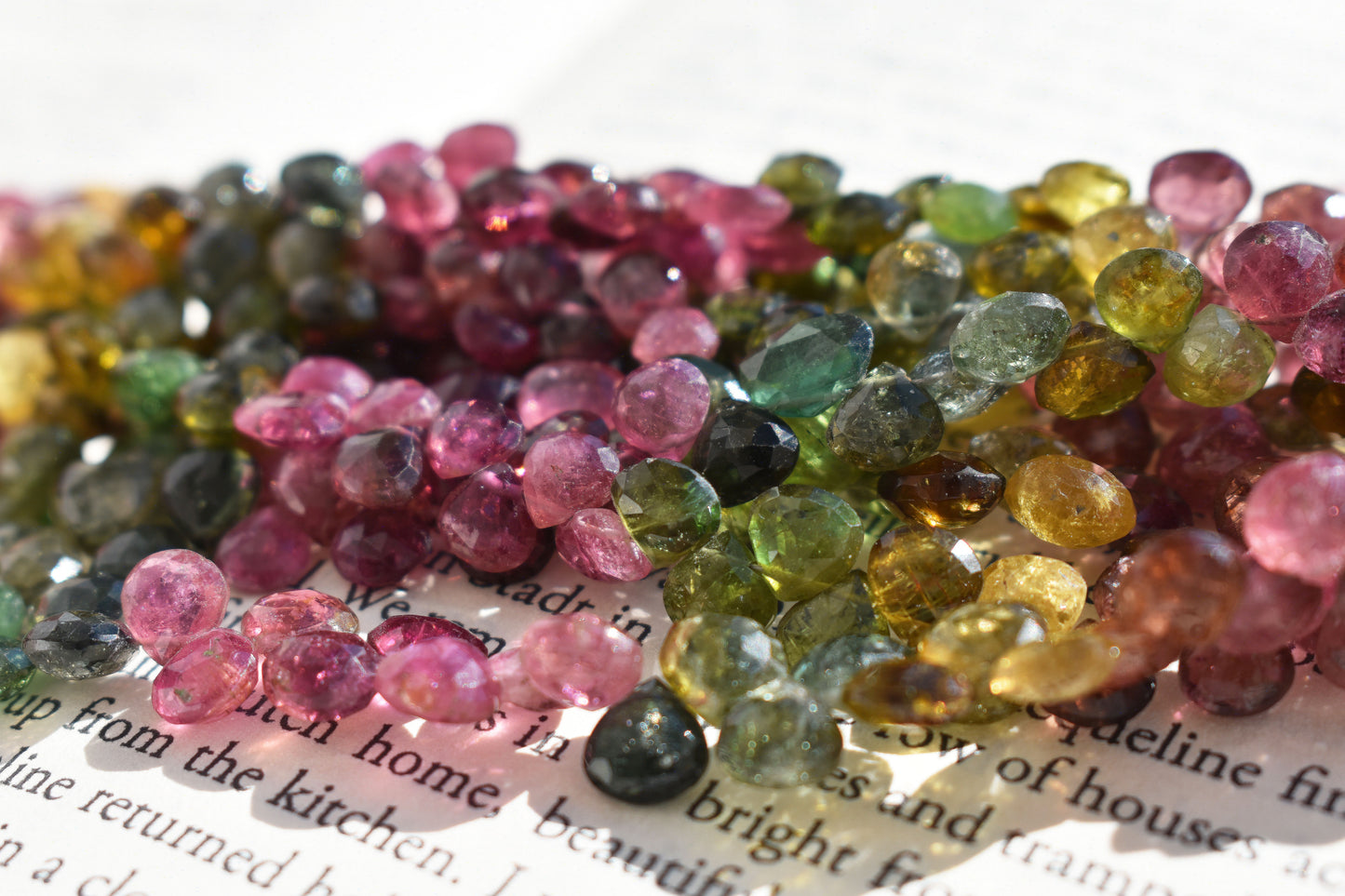 Tourmaline Pear Beads - Moody Family 5mm-7mm
