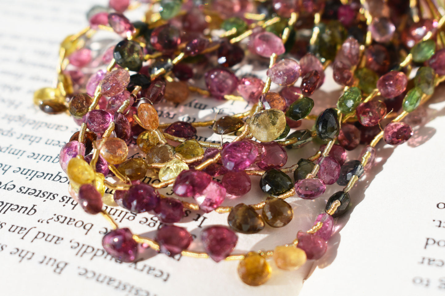Tourmaline Faceted Pear Beads - Multi-Color Family 5-8mm