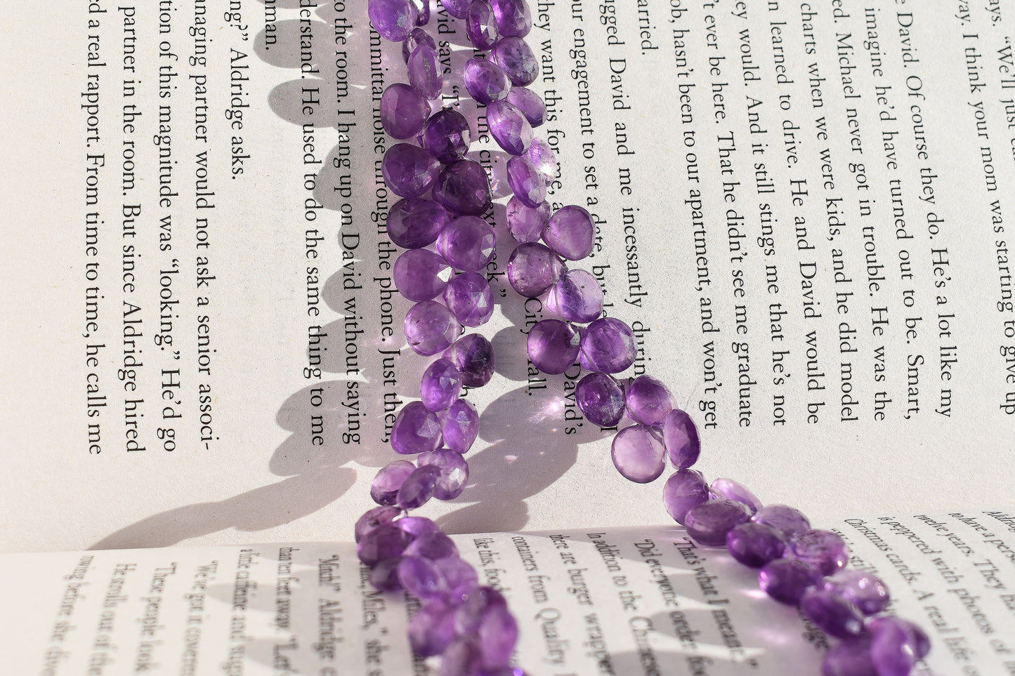 Amethyst Graduated Faceted Pear Beads