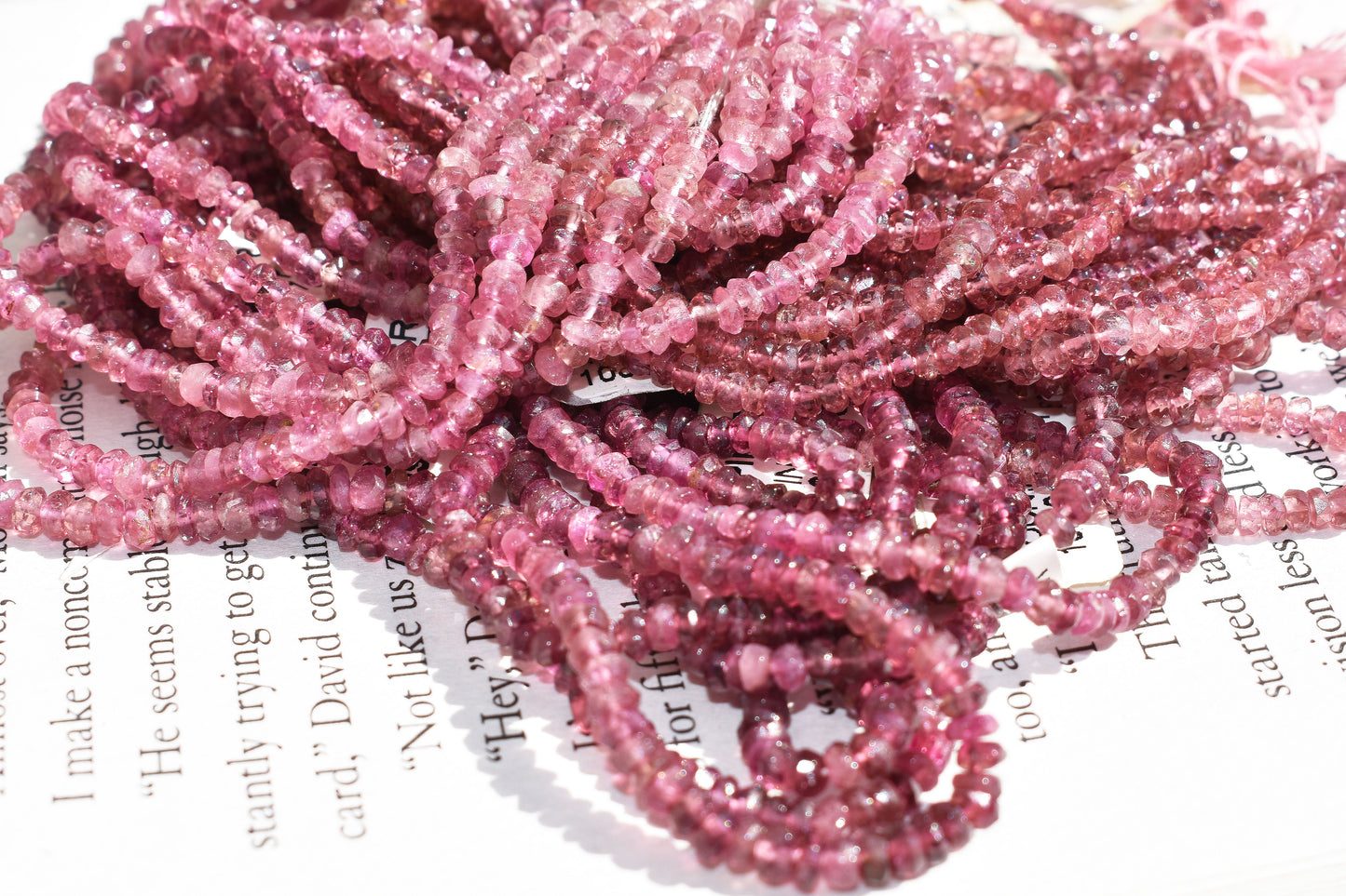 Pink Tourmaline Rondelle Beads 2.5-3mm