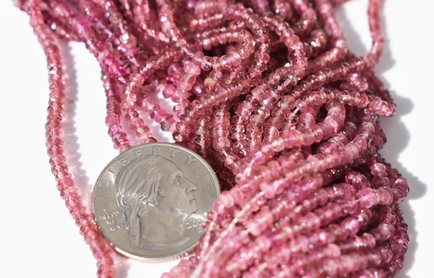 Pink Tourmaline Rondelle Beads 2.5-3mm