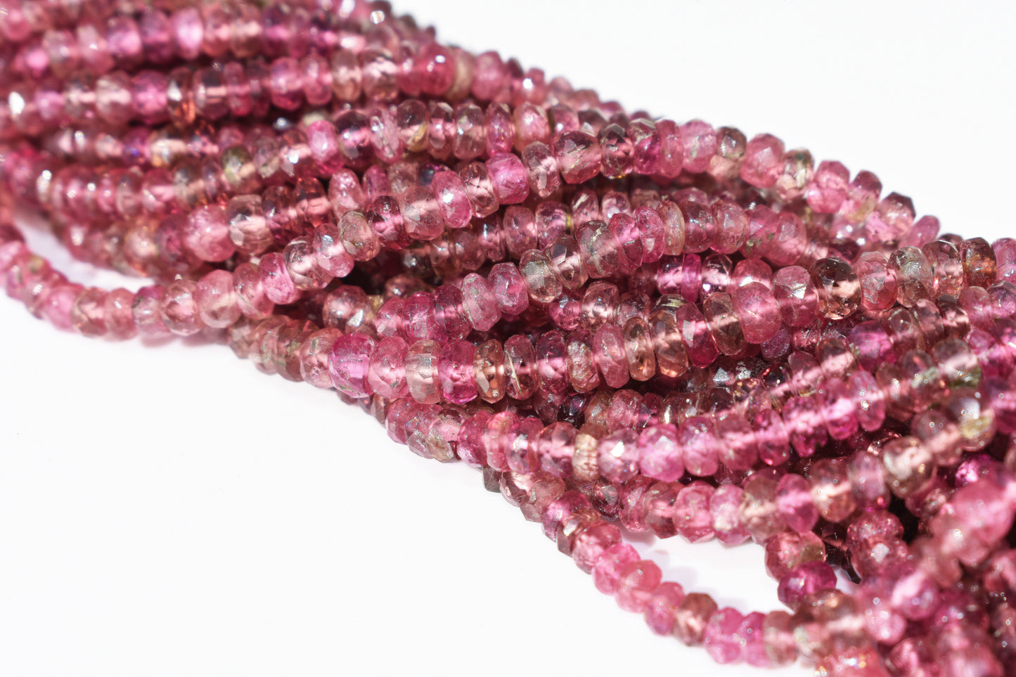 Pink Tourmaline Rondelle Beads 3.5-4.5mm