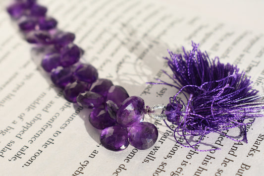 Amethyst Faceted Pear Graduated Beads
