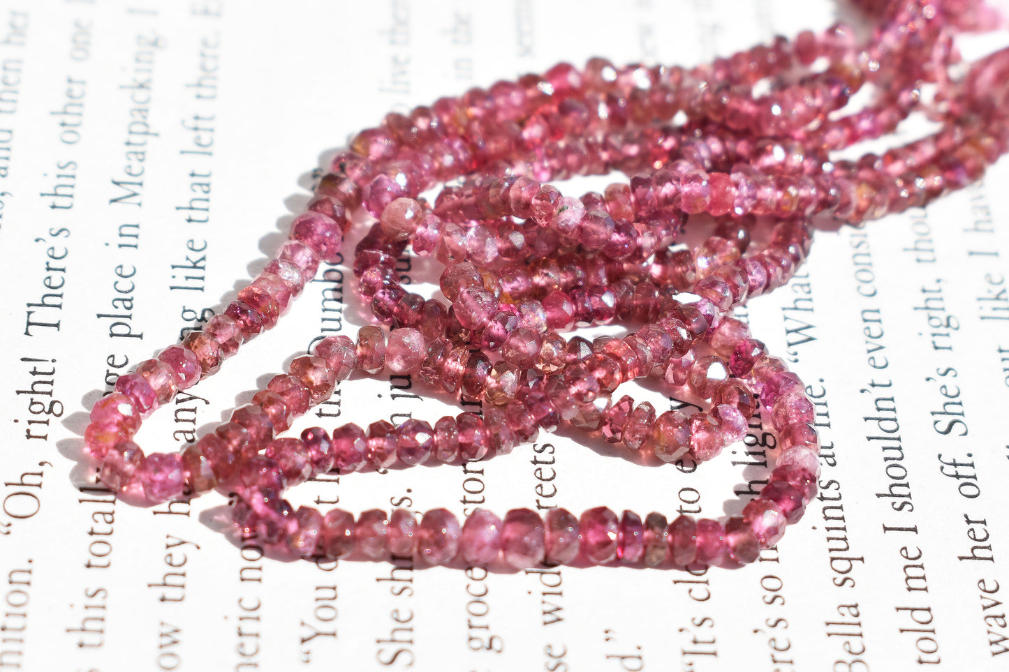 Pink Tourmaline Graduated Rondelle Beads 2.5-3.5mm
