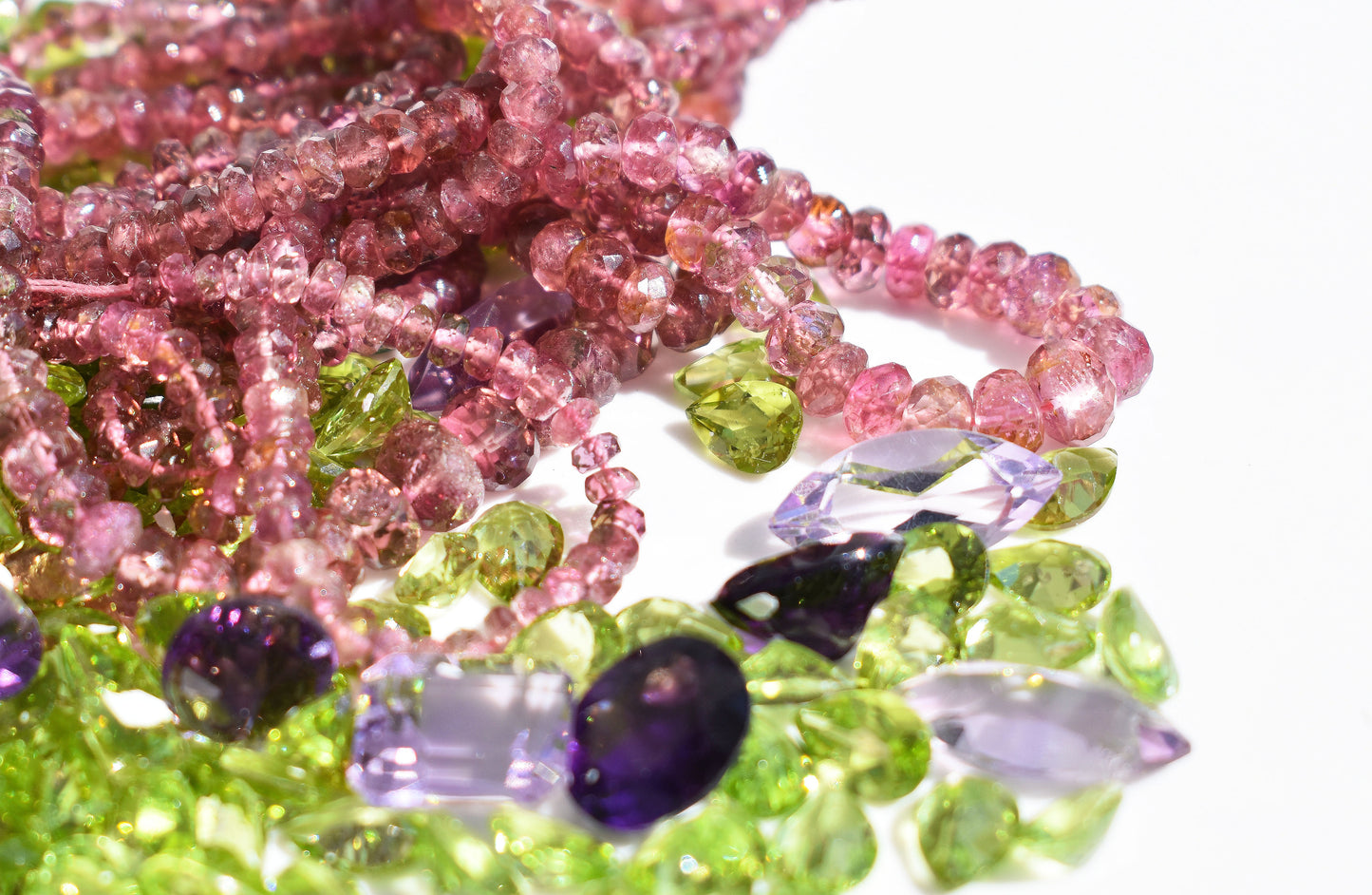 Pink Tourmaline Graduated Rondelle Beads 2-5.5mm