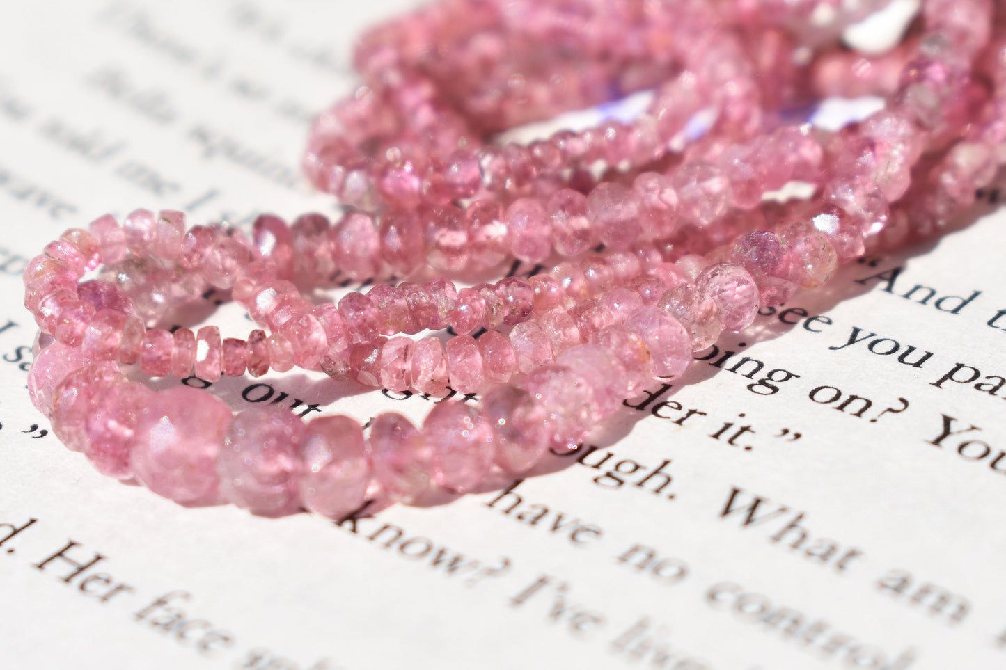 Pink Tourmaline Graduated Rondelle Beads 2-5.5mm x 1-3.5mm