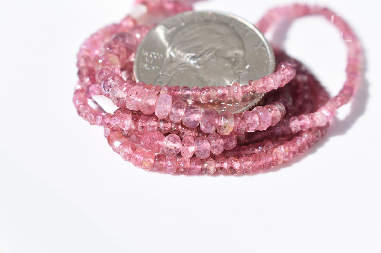 Pink Tourmaline Graduated Rondelle Beads 2-5.5mm x 1-3.5mm