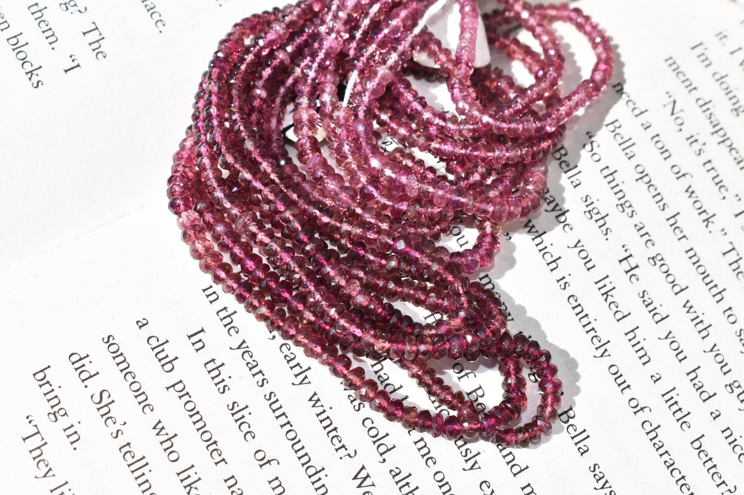 Ombre Pink Tourmaline Rondelle Beads 2.5-3mm x 1-2mm