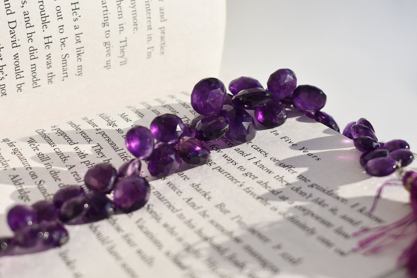 Amethyst Pear Beads - Faceted & Graduated