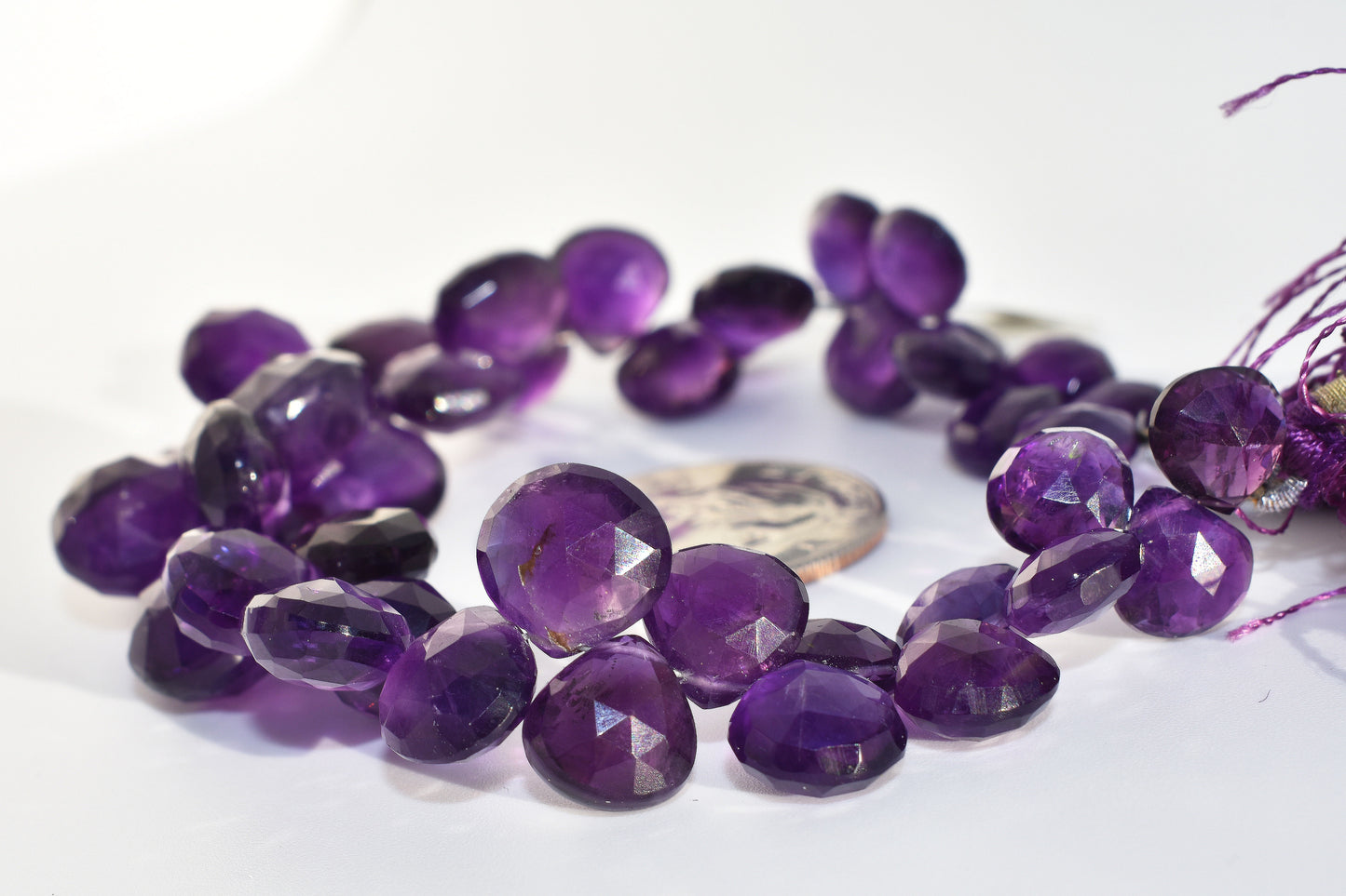 Amethyst Pear Beads - Faceted & Graduated