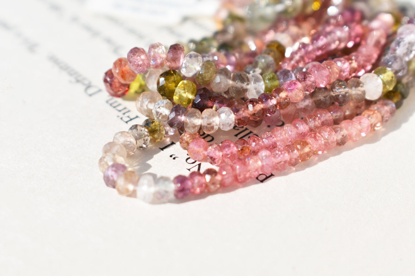 Tourmaline Rondelle Graduated Beads 3-4mm