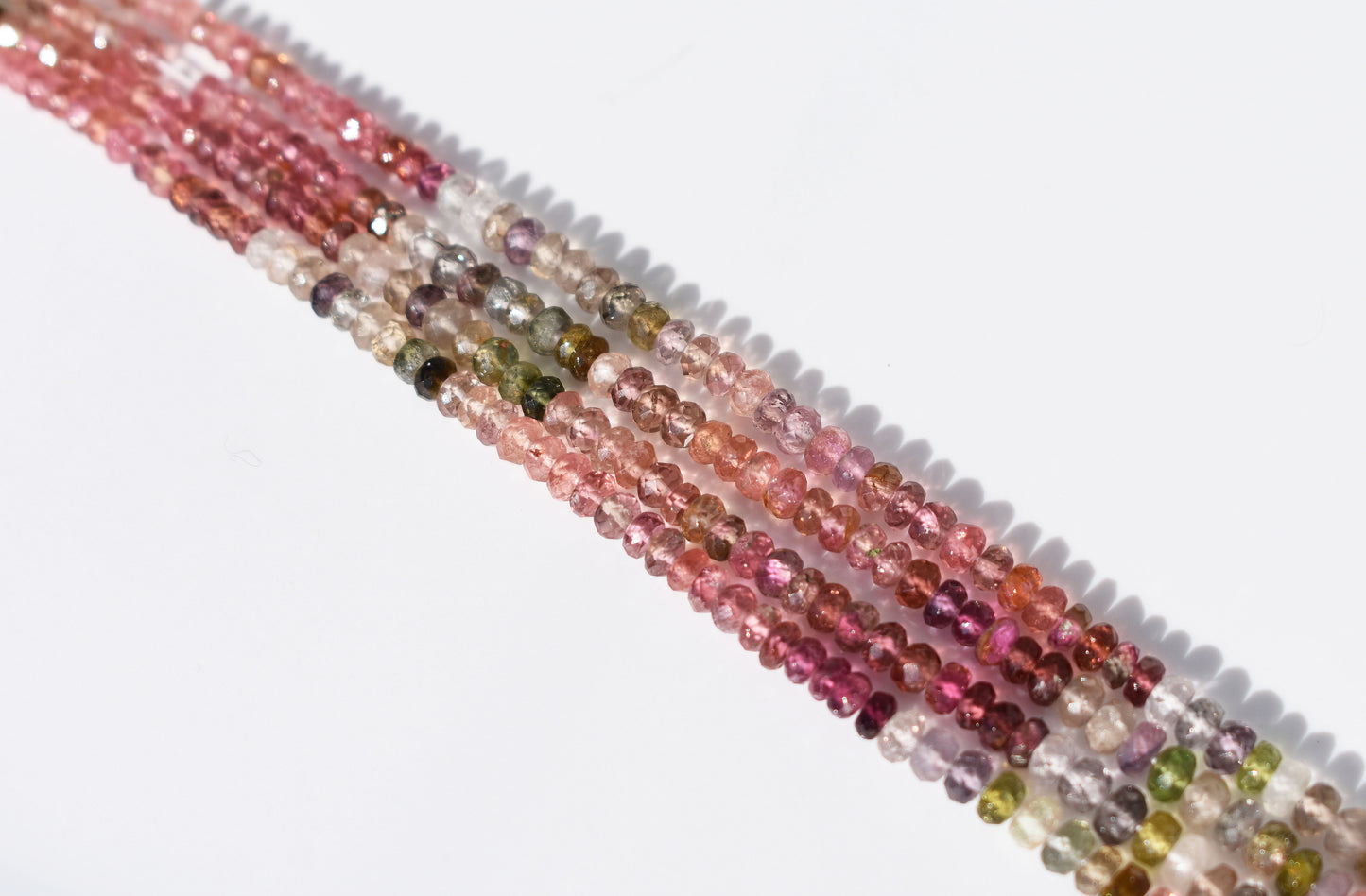 Tourmaline Rondelle Graduated Beads 3-4mm