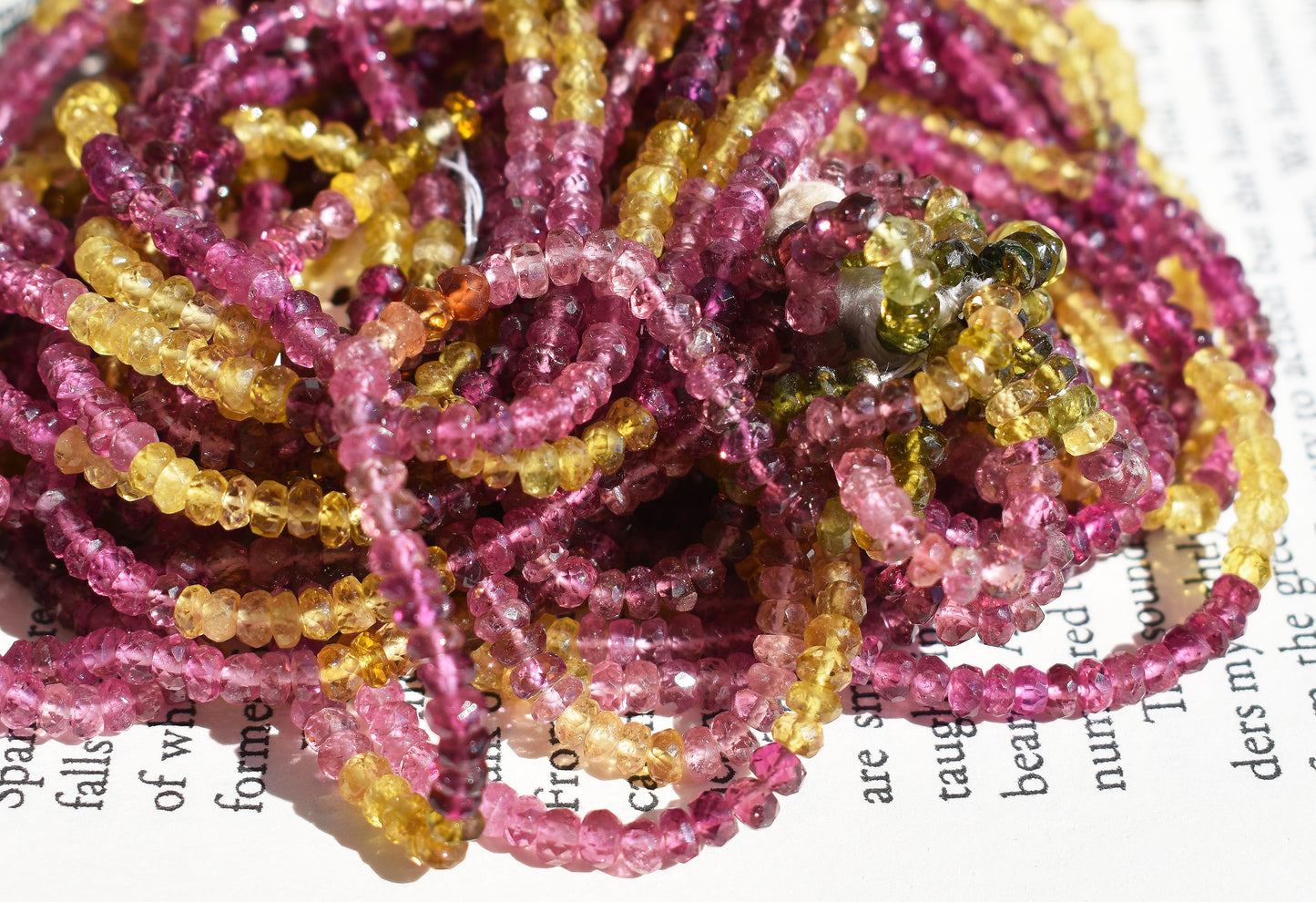 Tourmaline Rondelle Beads 3mm