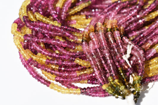Tourmaline Rondelle Beads 3mm