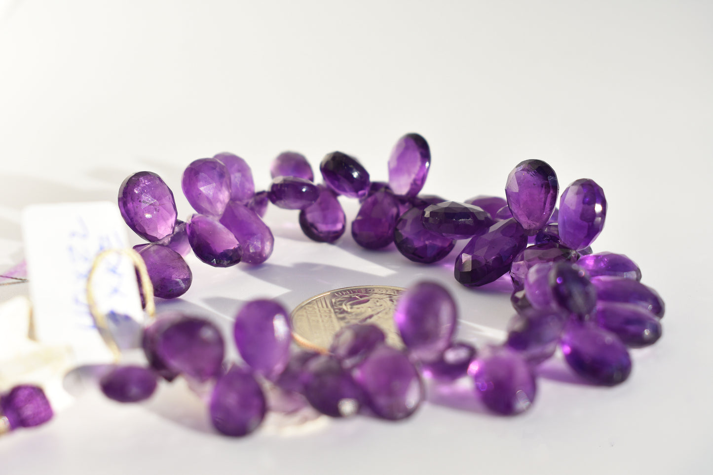 Amethyst Faceted Pear Elongated Graduated Beads