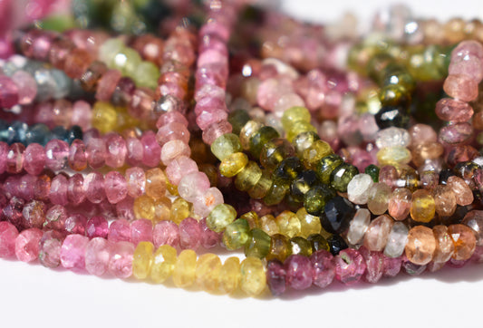 Tourmaline Rondelle Beads 2-3.5mm Rainbow