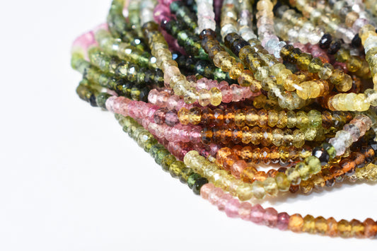 Tourmaline Rondelle Beads - Moody Rainbow 2.5-3mm