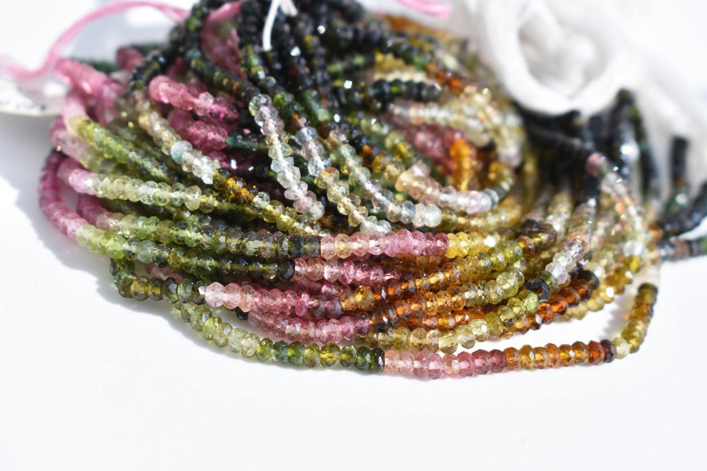 Tourmaline Rondelle Beads - Moody Rainbow 2.5-3mm