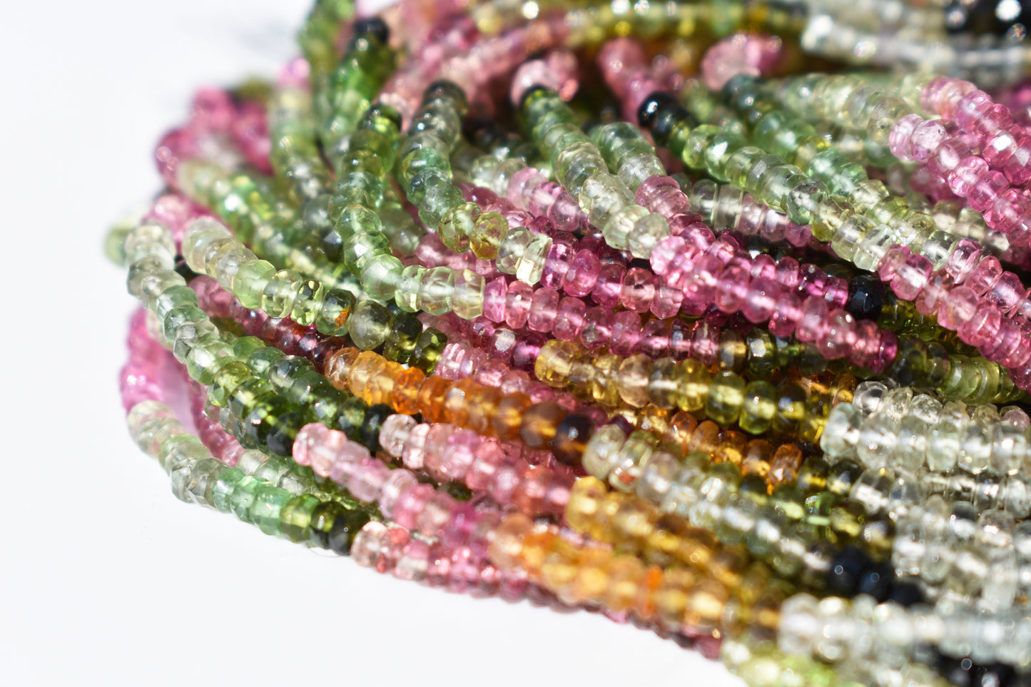 Tourmaline Rondelle Beads - Moody Rainbow 2-3mm