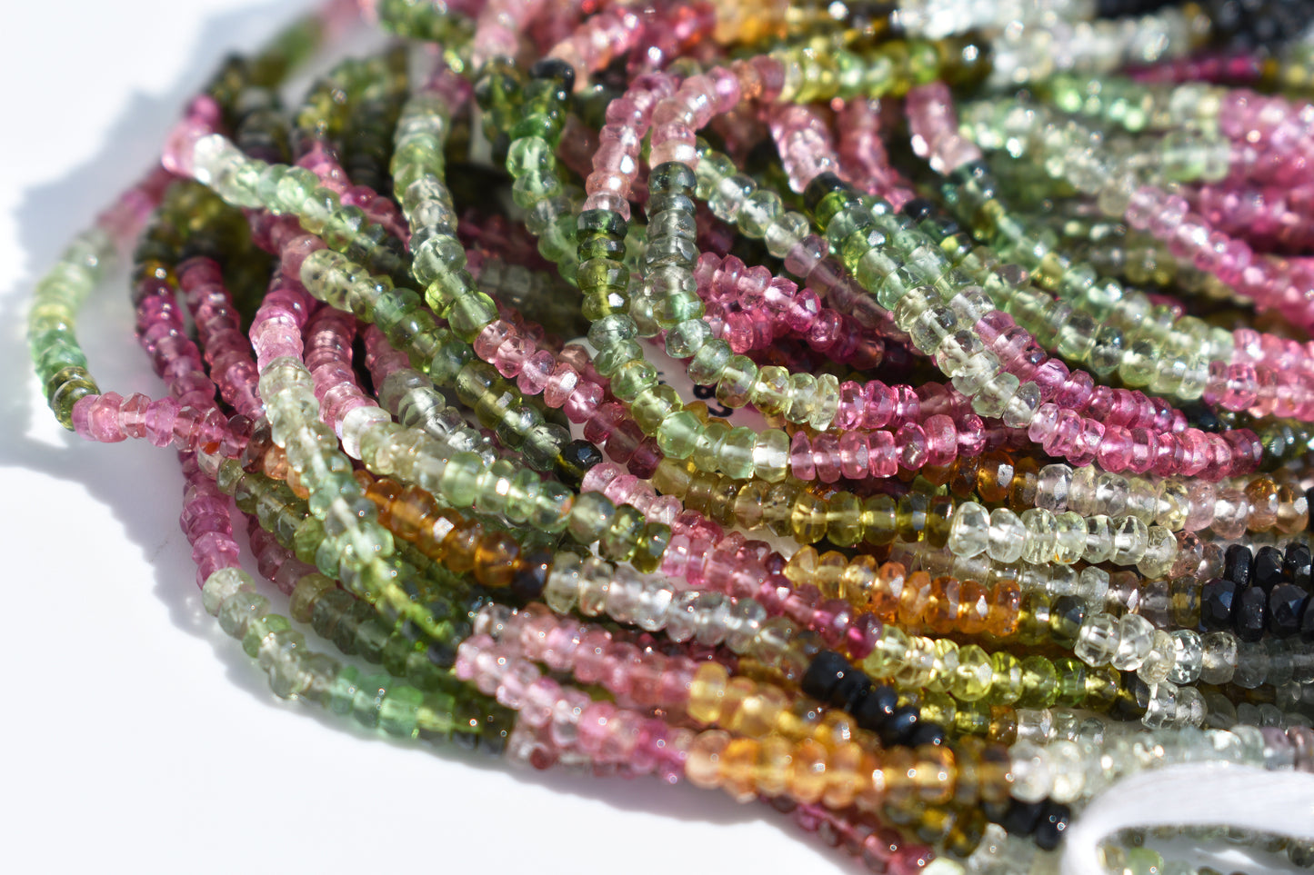 Tourmaline Rondelle Beads - Moody Rainbow 2-3mm