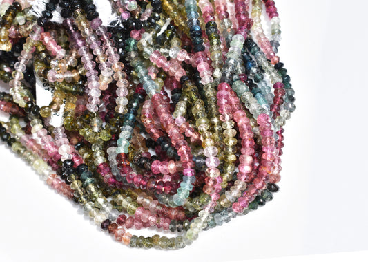 Tourmaline Rondelle Beads - Moody Family 2.5-3.5mm