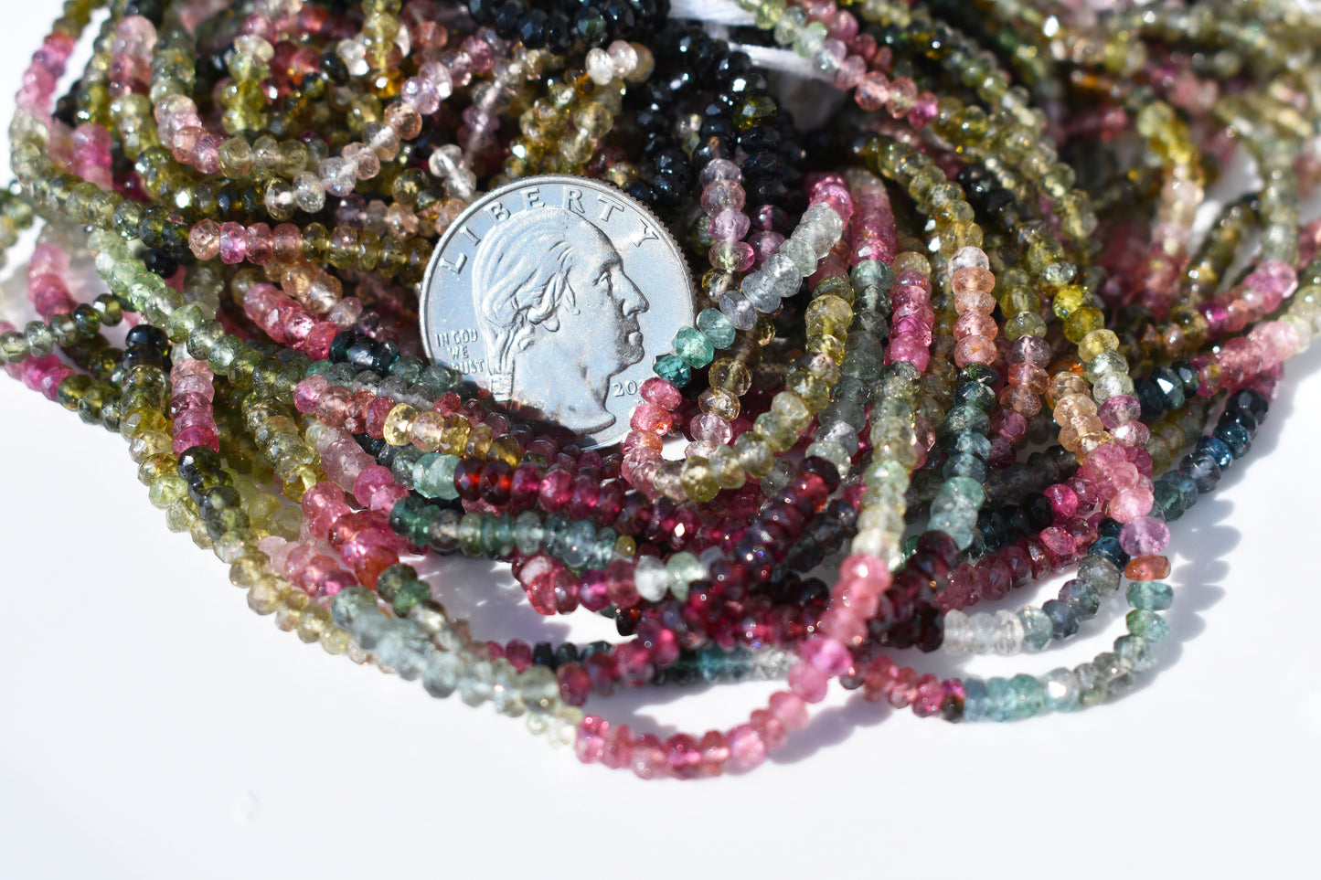 Tourmaline Rondelle Beads - Moody Family 2.5-3.5mm