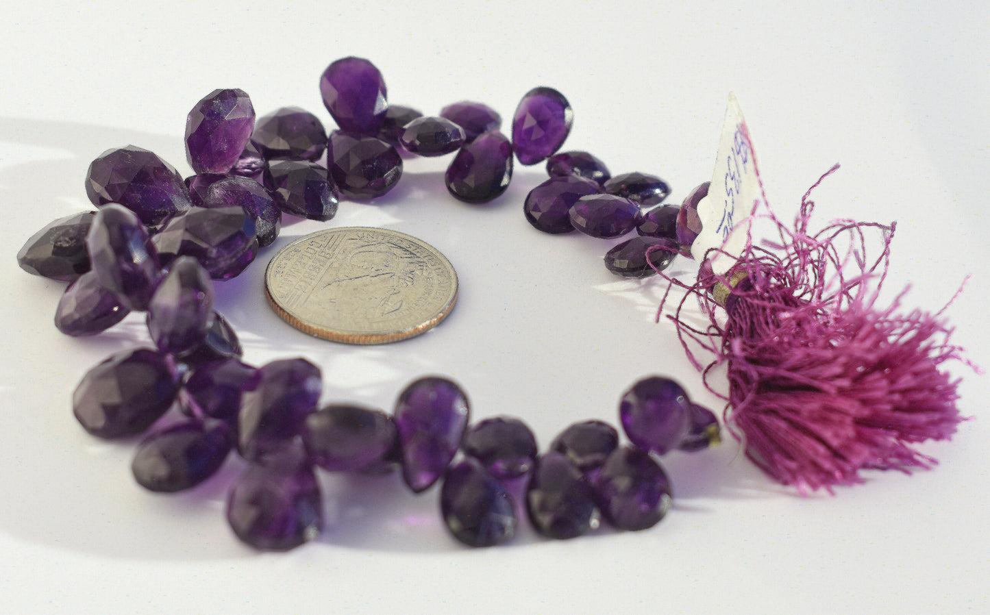 Amethyst Faceted Pear Graduated Beads