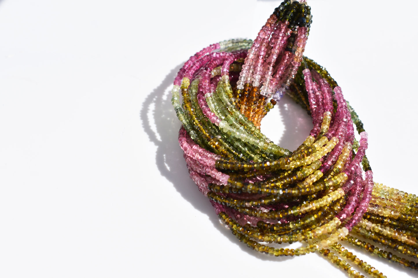 Tourmaline Rondelle Beads - Autumnal Rainbow 2-2.5mm