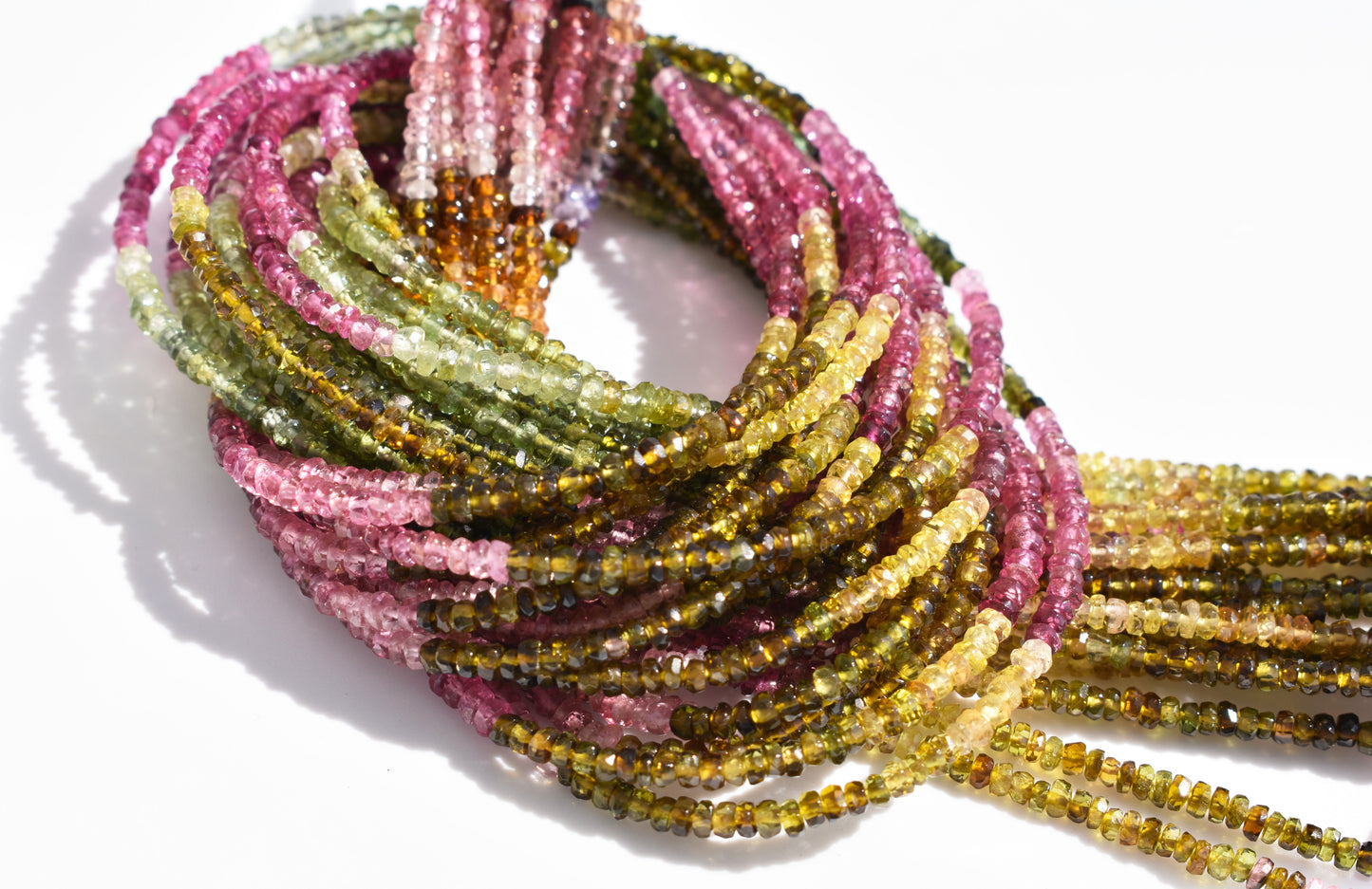Tourmaline Rondelle Beads - Autumnal Rainbow 2-2.5mm