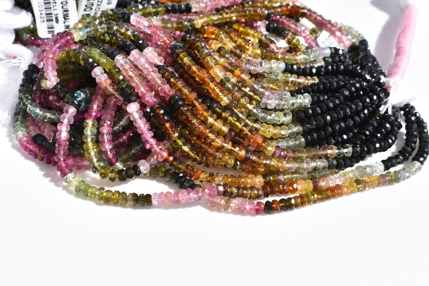 Multi-Color Tourmaline Rondelle Beads - Moody 2.5-3mm