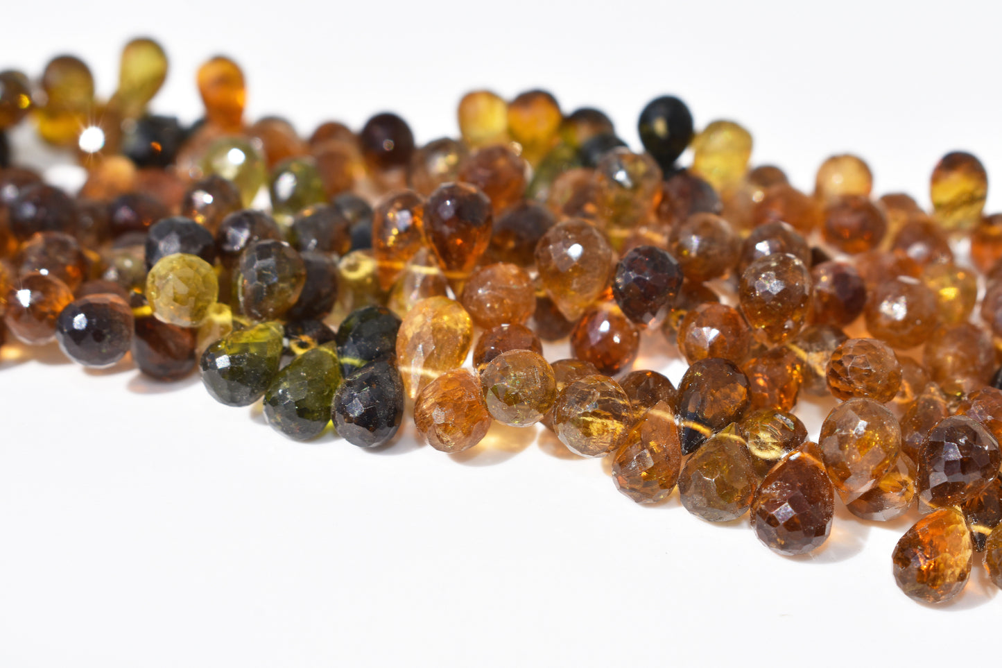 Petro Tourmaline Drop Beads Faceted - 4.5-5mm x 7.5-9mm