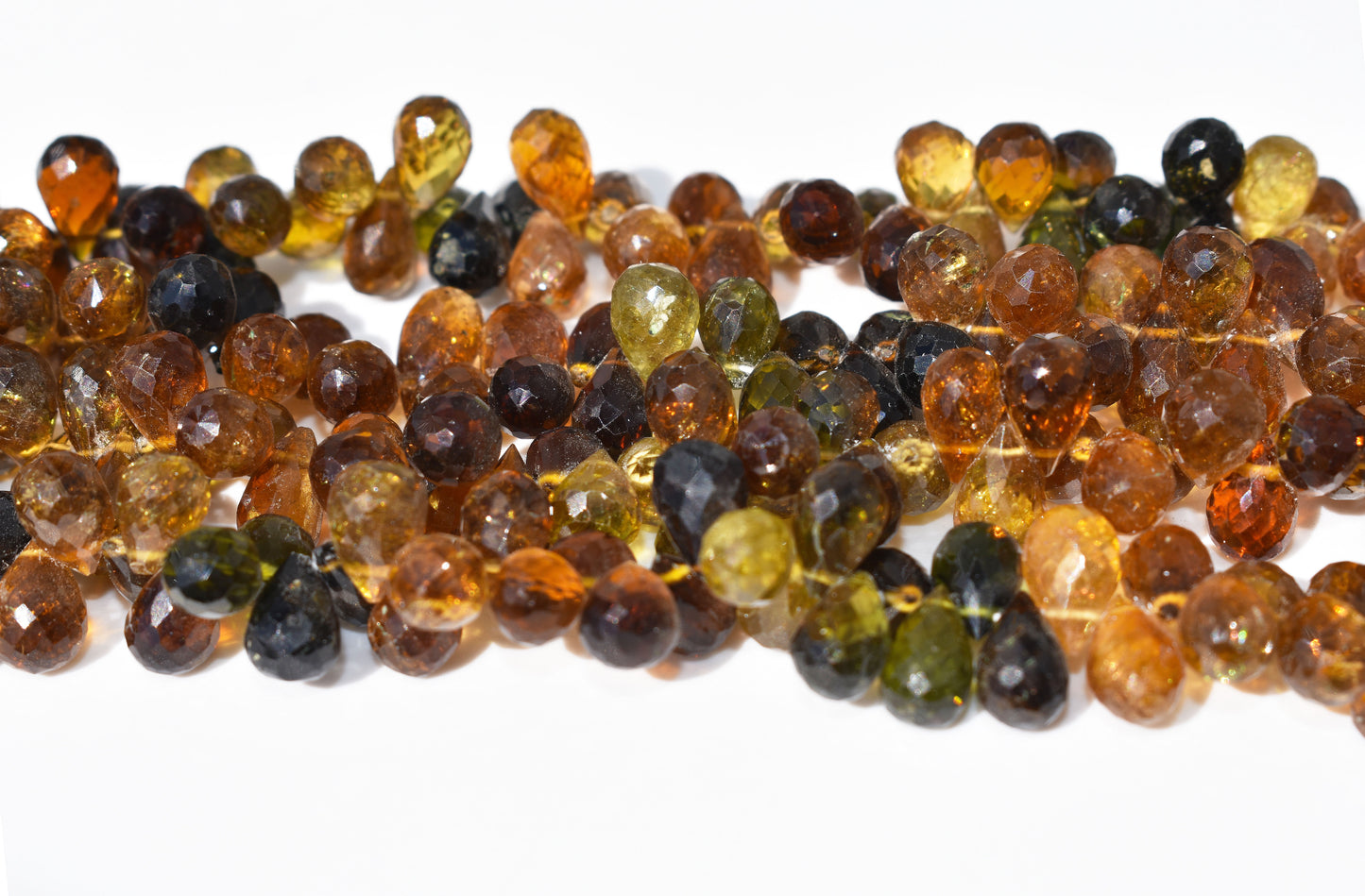 Petro Tourmaline Drop Beads Faceted - 4.5-5mm x 7.5-9mm