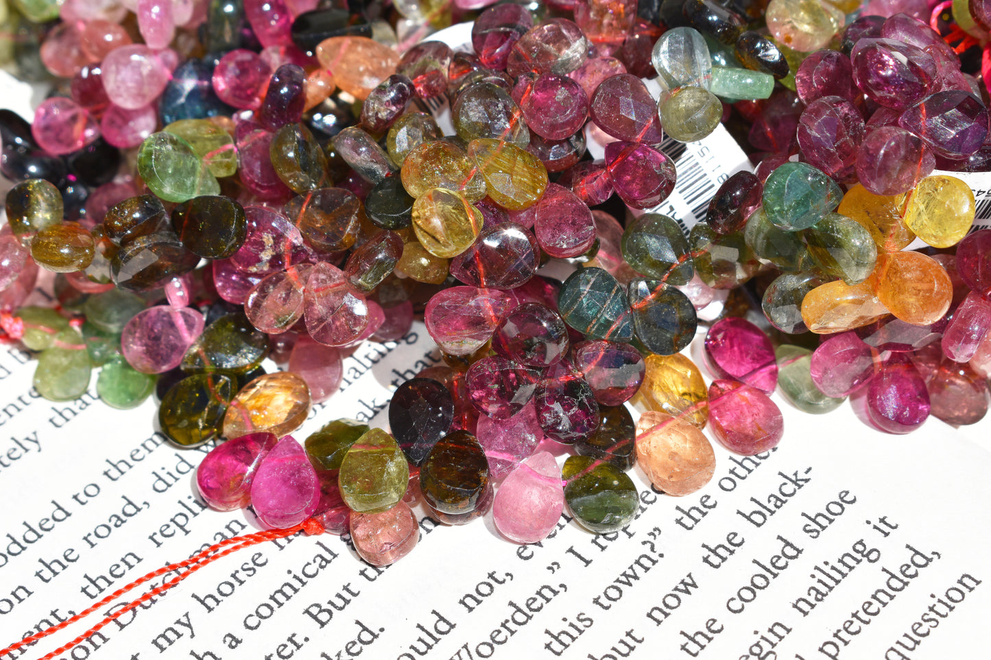 Multi-Color Tourmaline Faceted Pear Beads - Rainbow Family 5-9.5mm