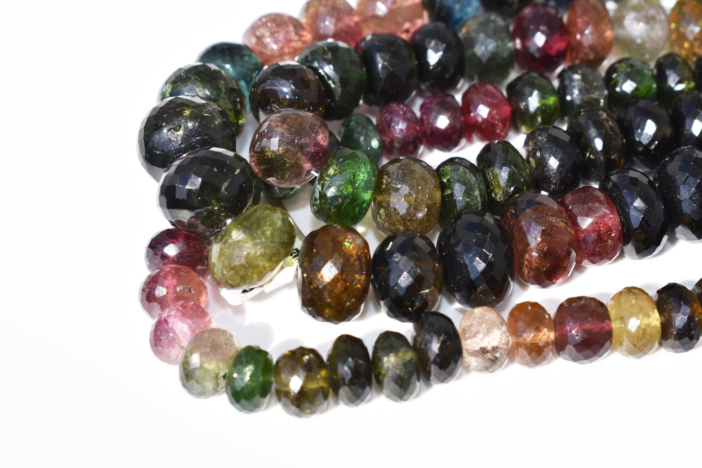 Multi-Color Tourmaline Faceted Rondelle Beads - Oversized Moody Family