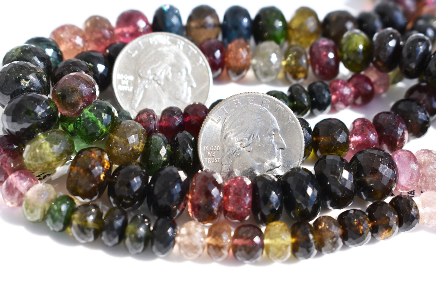 Multi-Color Tourmaline Faceted Rondelle Beads - Oversized Moody Family