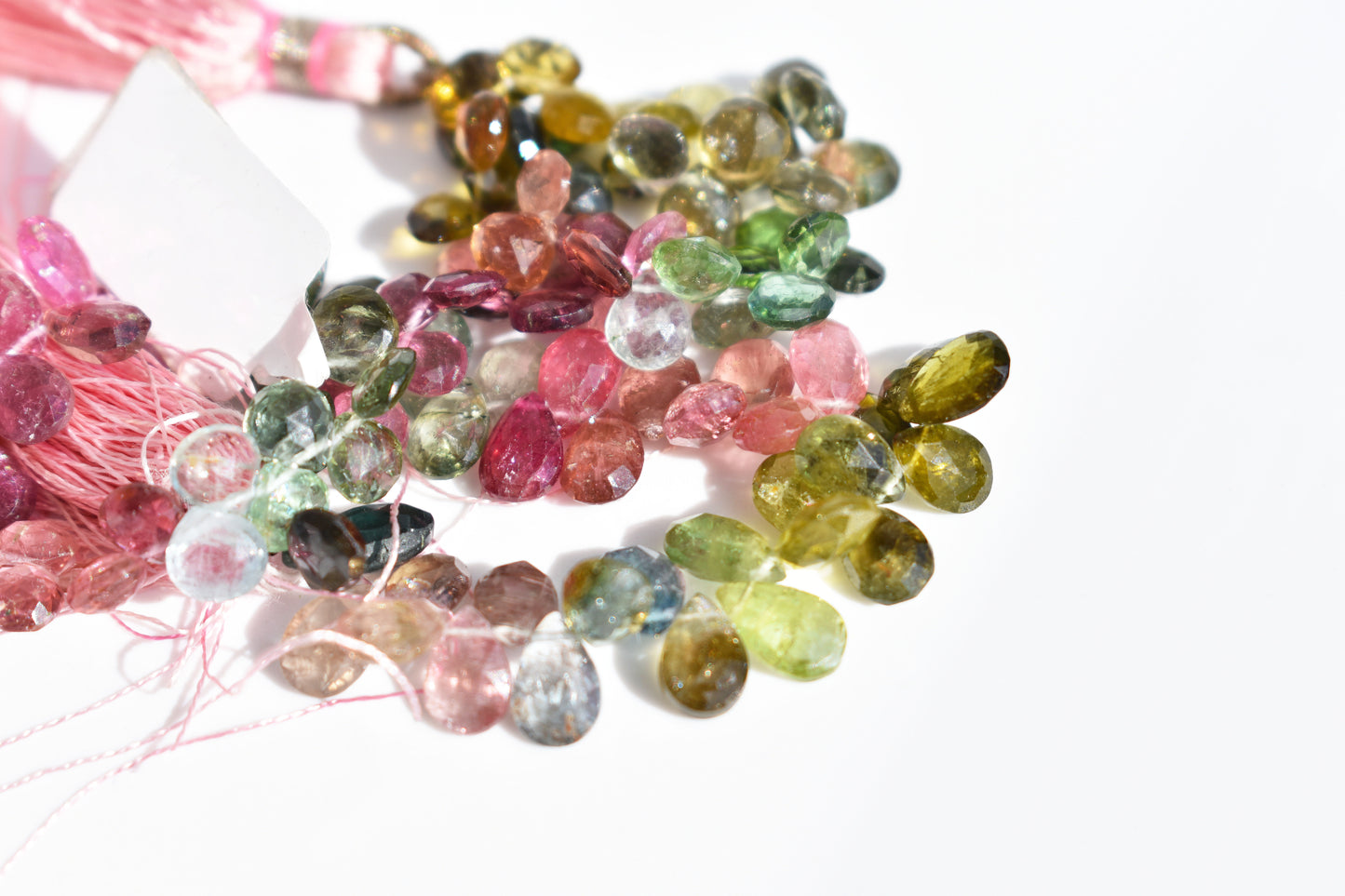 Multi-Color Tourmaline Faceted Pear Beads 4.5-5mm