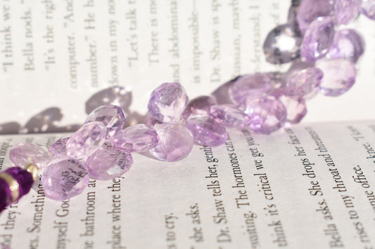 Amethyst Faceted Pear - Light Purple Beads 11x12mm