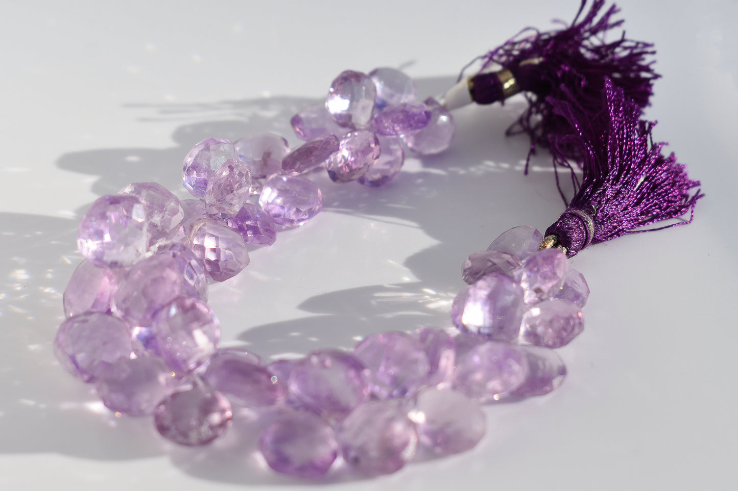 Amethyst Faceted Pear - Light Purple Beads 11x12mm