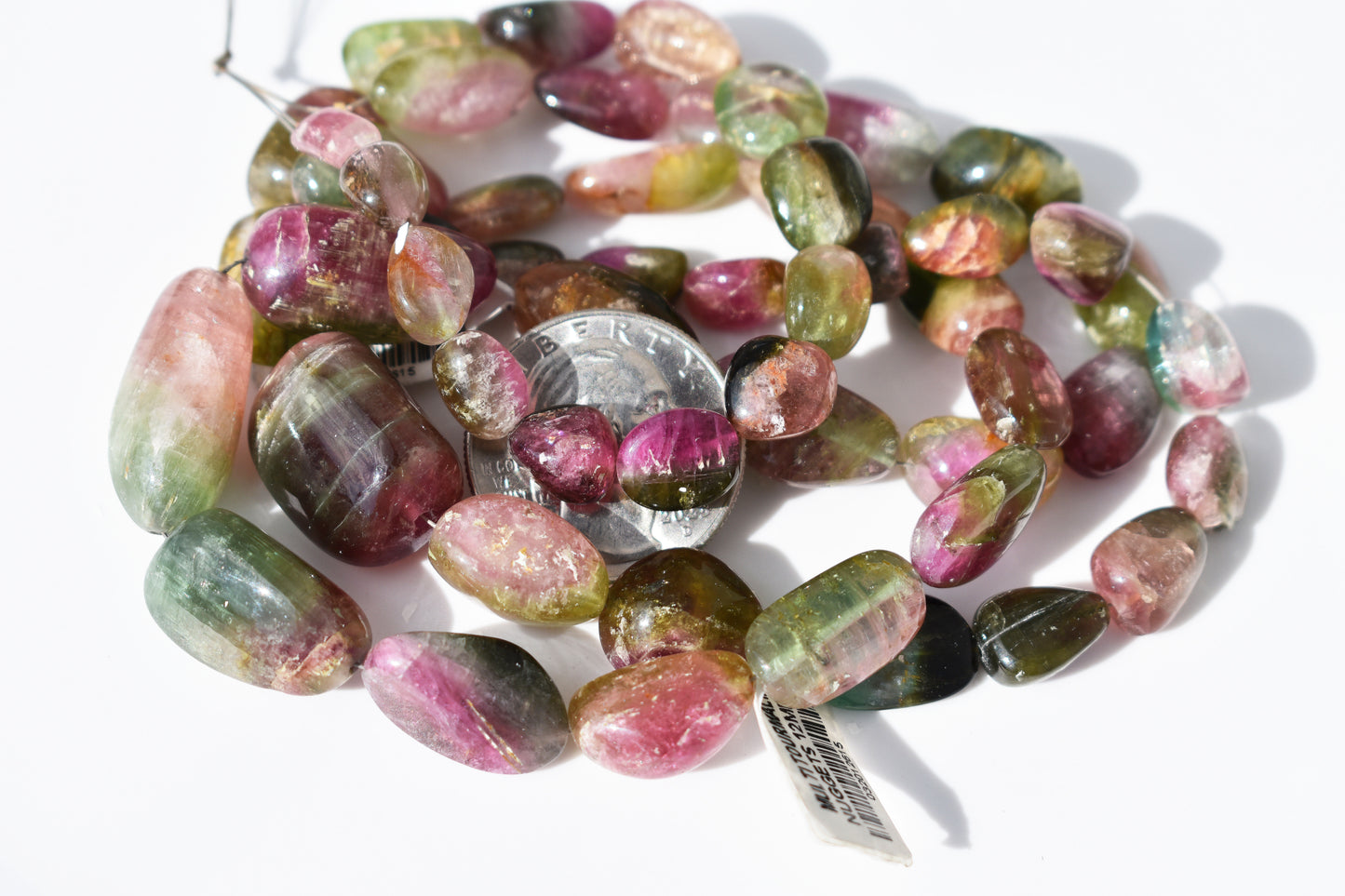 Multi-Color Tourmaline Nugget Beads - Fancy Pebbles Family