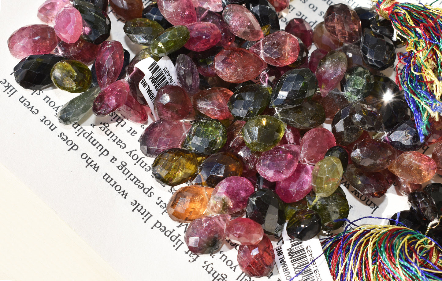 Multi-Color Tourmaline Faceted Pear Beads - Large Rainbow Family 8.5-11mm