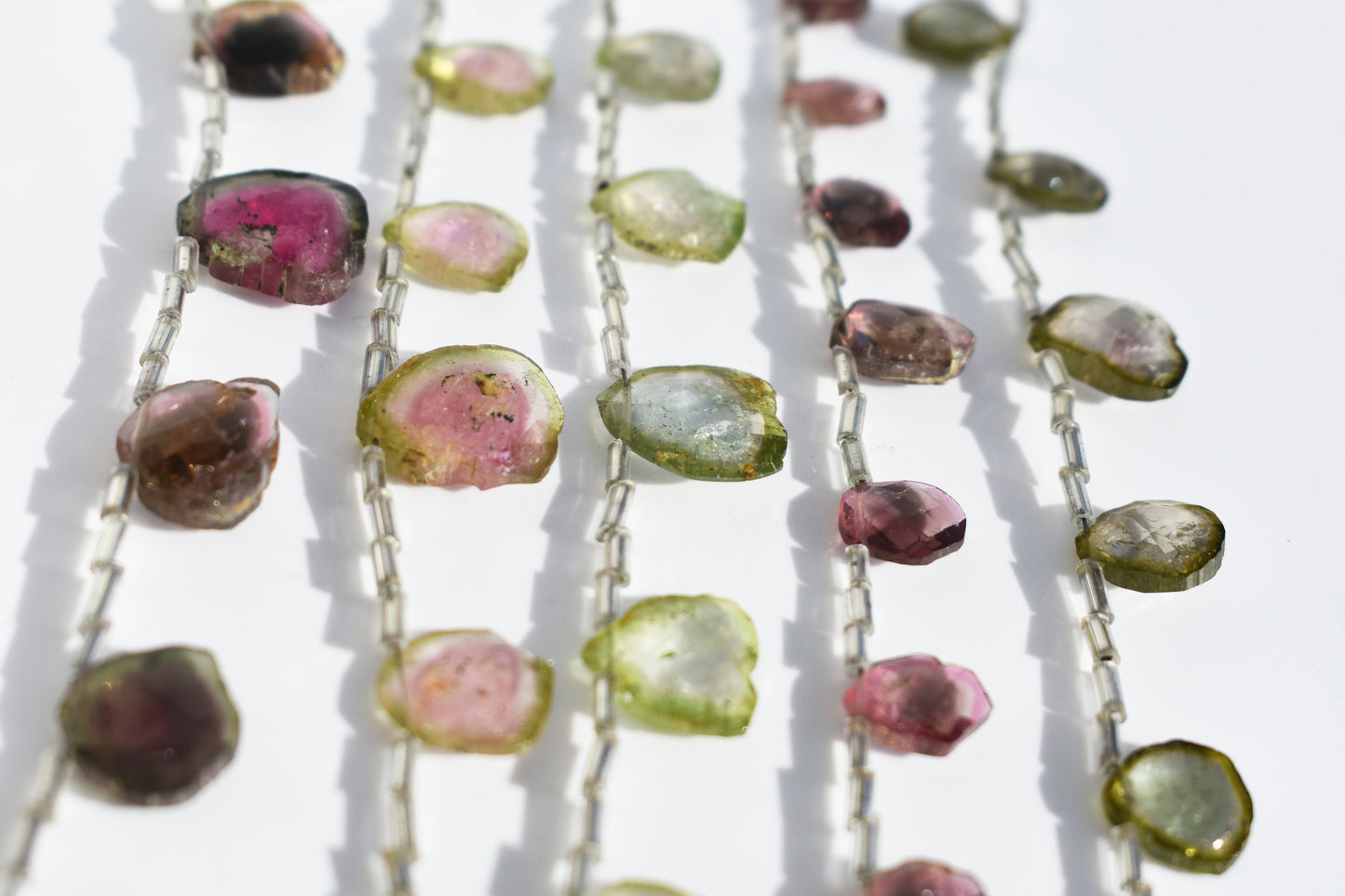 Watermelon Tourmaline Faceted Slices - Graduated Family