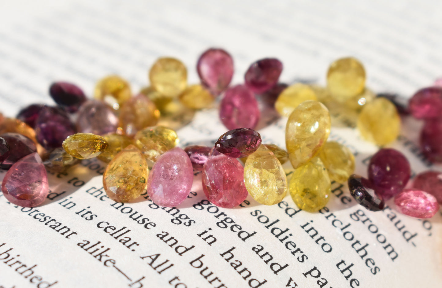 Multi-Color Tourmaline Faceted Pear Beads 6-6.5mm