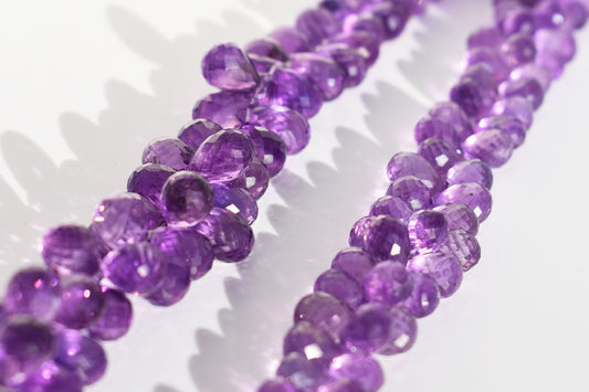 Amethyst Faceted Briolette Drop Beads